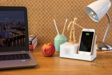 Logo trade promotional giveaways picture of: Ontario 5W wireless charger with speaker